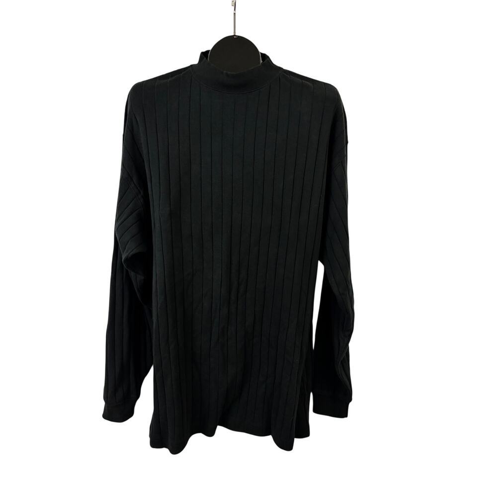 Vintage Haggar Men’s Black‎ Ribbed Turtleneck Sweater Large Cotton NWT